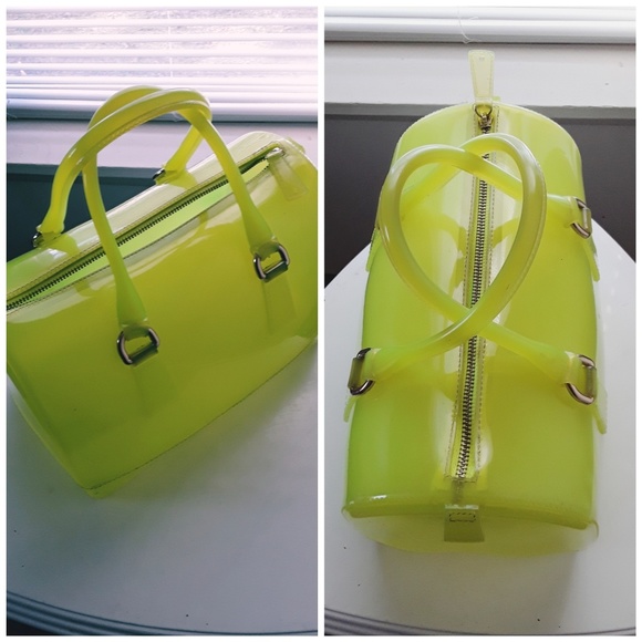 Handbags - Transparent Bag Clear Jelly Tote (NEON GREEN)